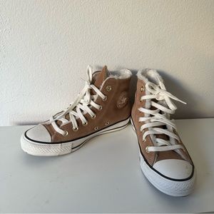 Converse Womens CTAS Suede Fur lined High Top Sneakers